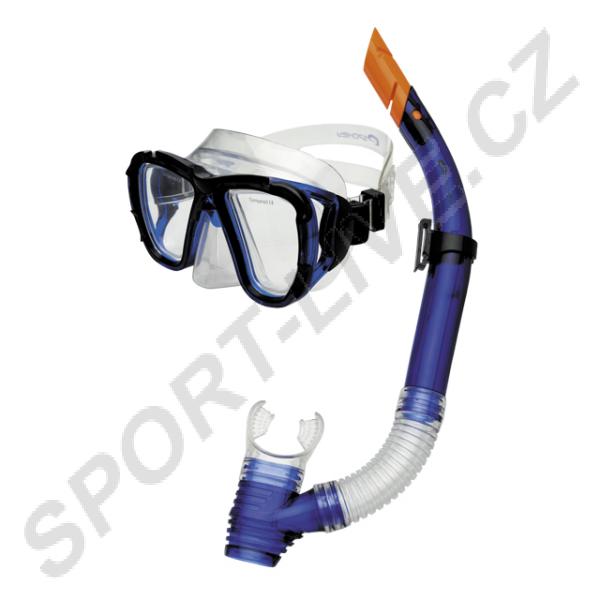 Spokey Coral sada brýle+šnorchl Junior modrá