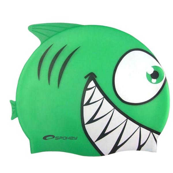 Plavecká čepice Spokey Žralok zelená