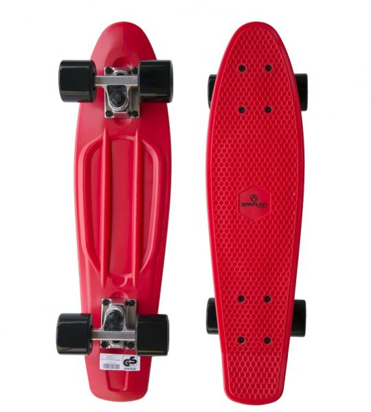 Skateboard Spartan plastic Červený