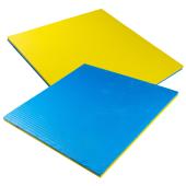 Puzzle tatami podložka inSPORTline Malmeida 100x100x4 cm modro-žlutá