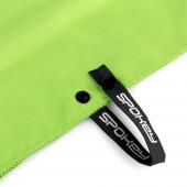 Rychleschnoucí ručník Spokey Sirocco XL 85x150 cm, zelený s odnímatelnou sponou 